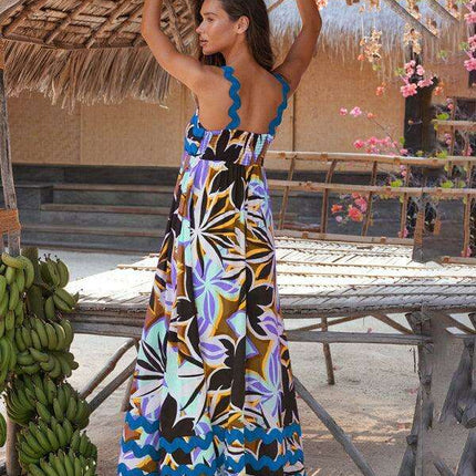 Bohemian Charm Suspender Maxi Dress for Women