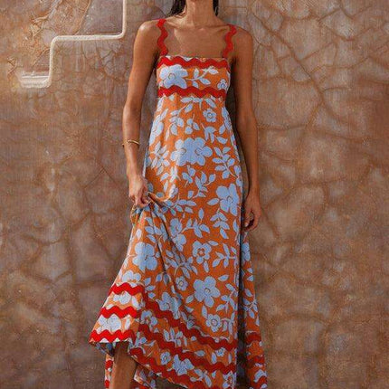 Bohemian Charm Suspender Maxi Dress for Women