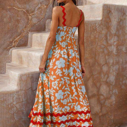 Bohemian Charm Suspender Maxi Dress for Women