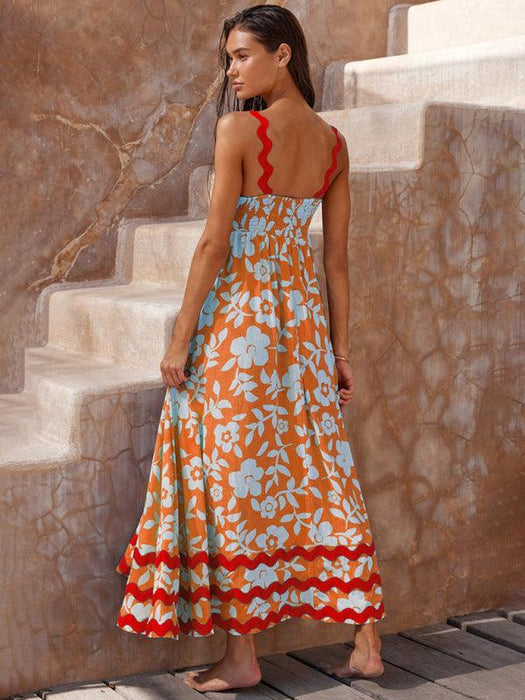 Bohemian Charm Suspender Maxi Dress for Women