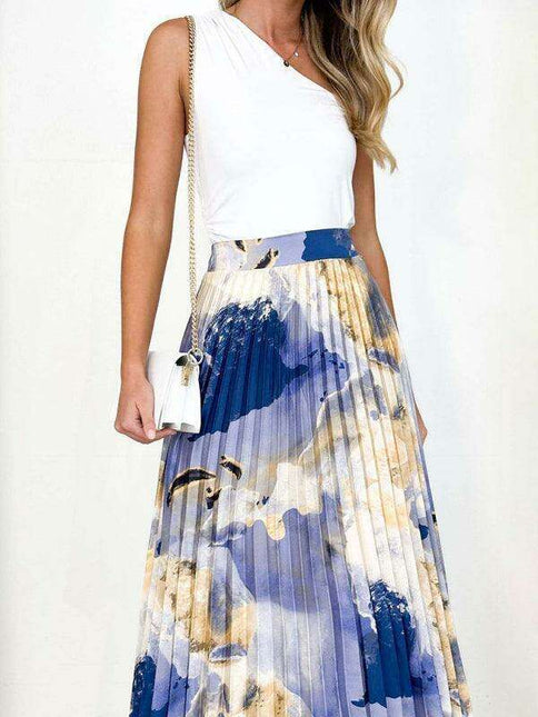 Bohemian Elegance Pleated A-Line Skirt