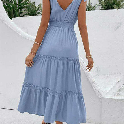 Colorful Rayon Suspender Dress - Women's Casual Elegance