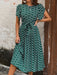 Bloom Burst Floral Print Short Sleeve Midi Dress - Women's Vibrant Fashion Choice