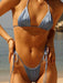 Women's New Sexy Vacation Solid Color Tie Bikini Suit for a Stylish Getaway