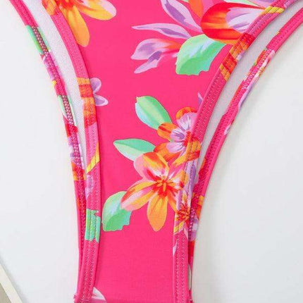 Floral Elegance Double Strap Bikini Set for Women