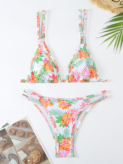 Floral Delight Double Strap Bikini Set for Women