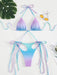 Colorful Gradient Fringed Hollow Swimsuit for Women