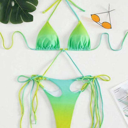 Vibrant Ombre Fringed Cutout Monokini for Women