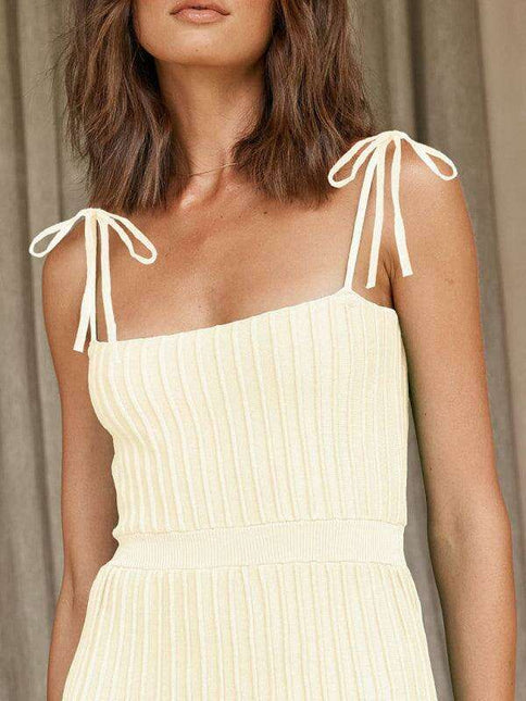 Elegant Sling Accent Knit Swing Dress for Women