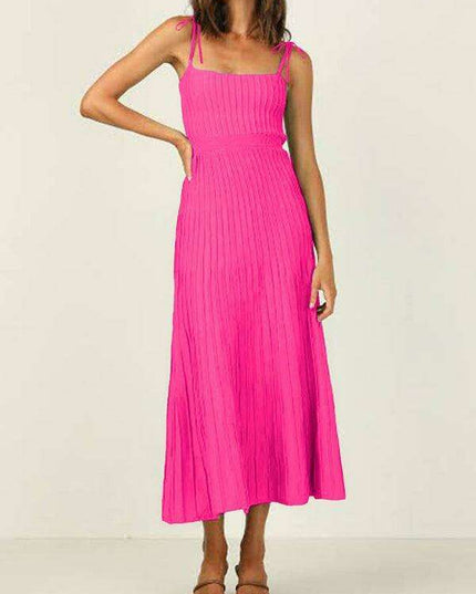 Elegant Sling Accent Knit Swing Dress for Women