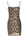 Leopard Print Sequin Suspender Dress - Versatile Glamour Statement