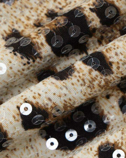 Dazzling Leopard Sequin Suspender Dress - Effortless Glamour Essential