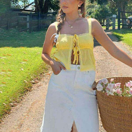 Chic Bohemian Lace-Up Women's Vest for Effortless Style