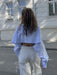 Striped Backless Long Sleeve Top - Fashionable Women's Streetwear