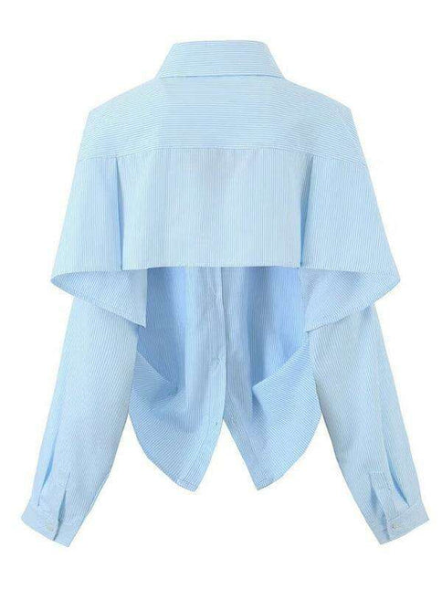 Trendy Striped Backless Long Sleeve Tee - Stylish Women's Casual Wear