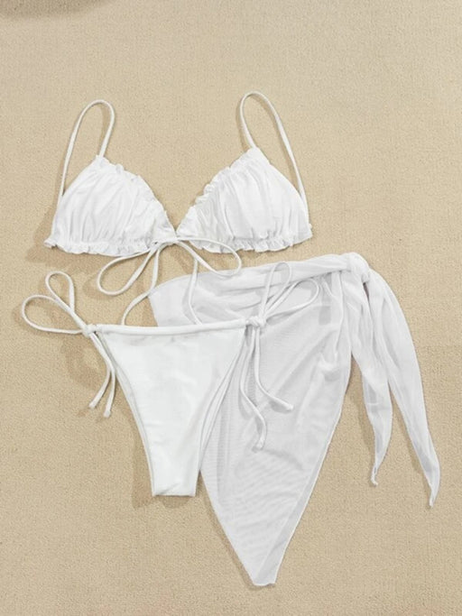 Seductive Three-Piece Bikini Set with Split Detail for Ladies