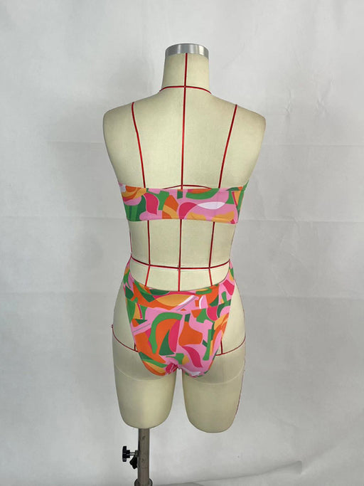 Women's Bohemian Print Belted One-Piece Swimsuit