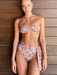 Allure Printed Split High Waist Strap Bikini for Beach Glam