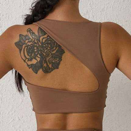 Elegant Backless Shock-Proof Sports Bra for High-Intensity Workouts