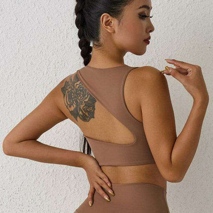 Elegant Backless Shock-Proof Sports Bra for High-Intensity Workouts