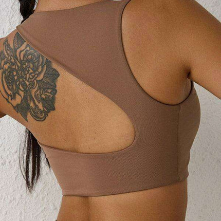 Elegant Backless Shock-Proof Sports Bra for High-Intensity Workouts