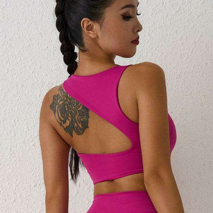Elegant Backless Shock-Proof Sports Bra for High-Intensity Workouts