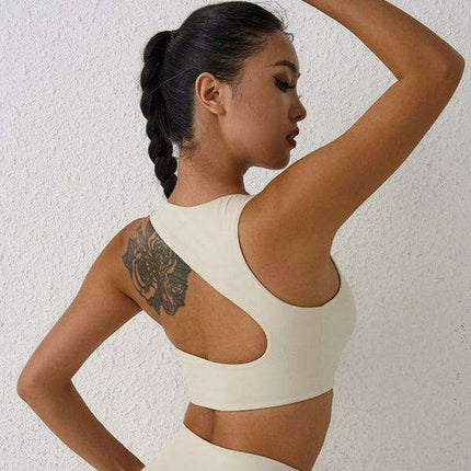 Elegant Backless Shock-Proof Sports Bra for High-Intensity Workouts