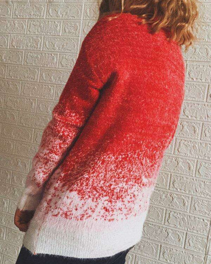 Charming Christmas Snowflake Sweater with Cozy Half Turtleneck for Women