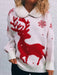 Festive Christmas Patchwork Knit Jumper - Women's Holiday Season Sweater