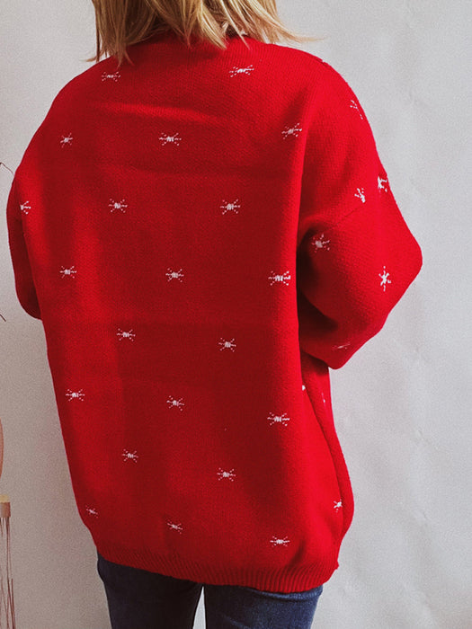 Women's Christmas Sweater Loose Thickened Christmas Bear Round Neck Long Sleeve Bottoming Sweater