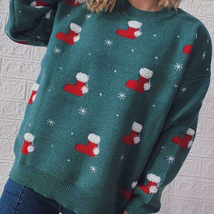 Cozy Festive Snowflake Sweater Set - Women's Winter Knitwear for Holiday Cheer
