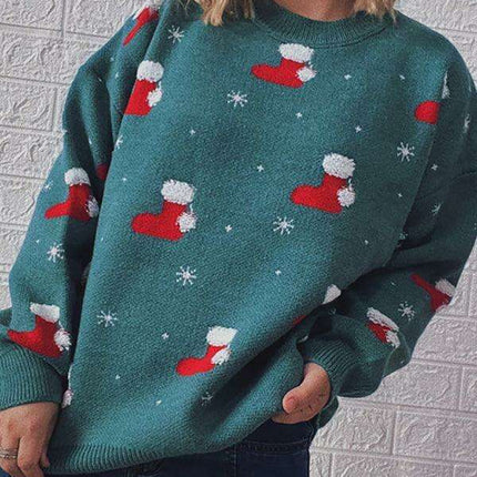 Cozy Festive Snowflake Sweater Set - Women's Winter Knitwear for Holiday Cheer