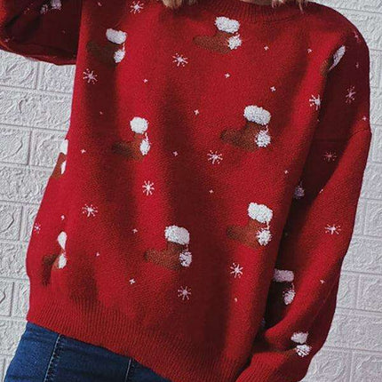 Cozy Festive Snowflake Sweater Set - Women's Winter Knitwear for Holiday Cheer