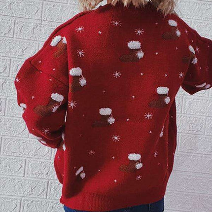 Cozy Festive Snowflake Sweater Set - Women's Winter Knitwear for Holiday Cheer