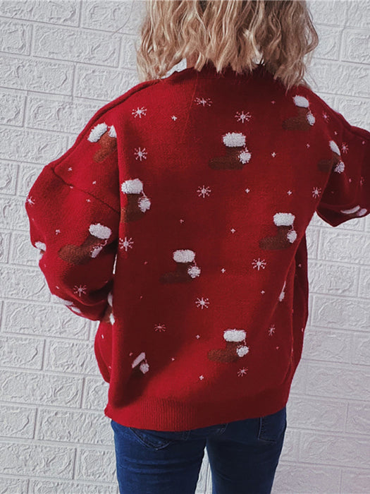 Festive Snowflake Christmas Sweater Set - Women's Knit Ensemble for Holiday Elegance
