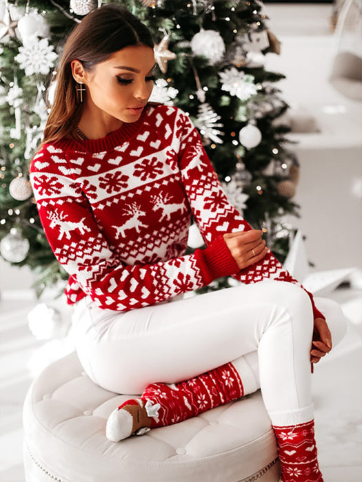 Festive Reindeer Design Women's Christmas Sweater