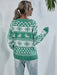 Elk Snowflake Christmas Pullover - Festive Knitwear for Women