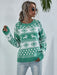 Elk Snowflake Christmas Pullover - Festive Knitwear for Women