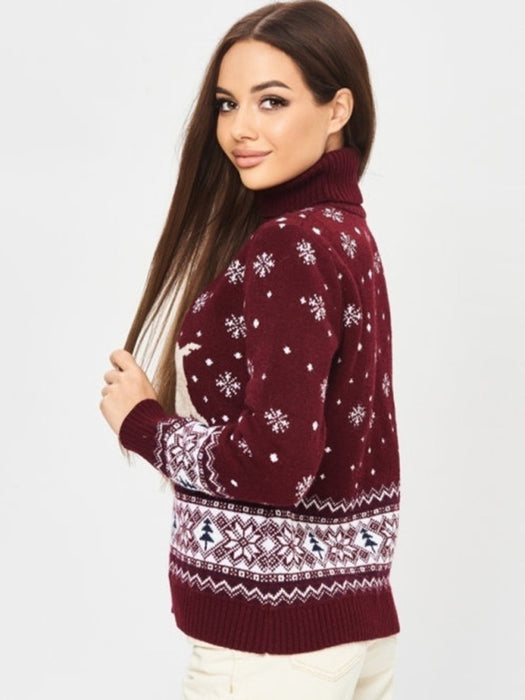 Women's Santa Reindeer Knit Sweater