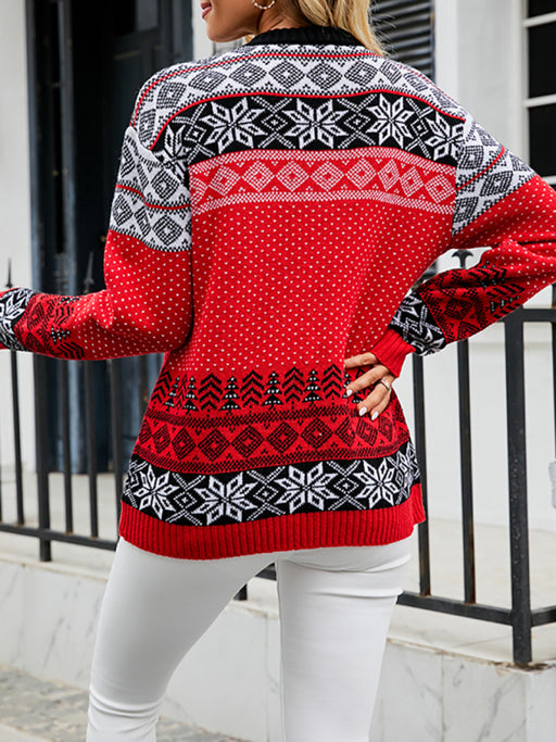 Festive Christmas Elk Women's Winter Sweater - Stylish and Warm Option