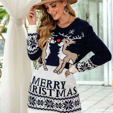 Festive Reindeer Knit Sweater - Winter Wardrobe Essential