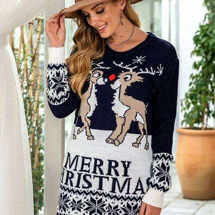 Festive Reindeer Knit Sweater - Winter Wardrobe Essential
