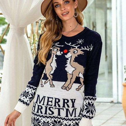 Festive Reindeer Knit Sweater - Winter Wardrobe Essential