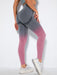 Peach Ombre Athletic Leggings | Women's High-Rise Workout Tights with Fast-Drying Fabric