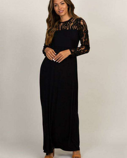 Chic Lace Maternity Dress with European and American Elegance