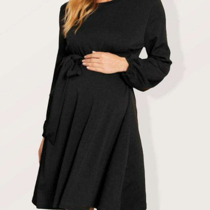 Luxe Lace-Up A-Line Maternity Dress for Effortless Style