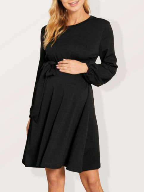 Luxe Lace-Up A-Line Maternity Dress for Effortless Style