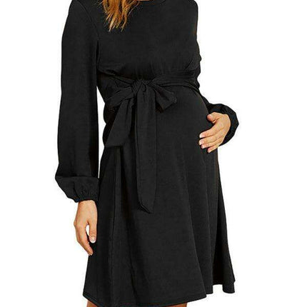 Luxe Lace-Up A-Line Maternity Dress for Effortless Style