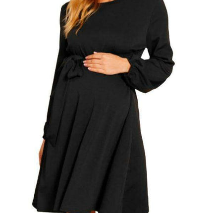 Luxe Lace-Up A-Line Maternity Dress for Effortless Style