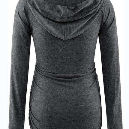 Stylish Hooded Maternity Sweatshirt with Pockets and Long Sleeves